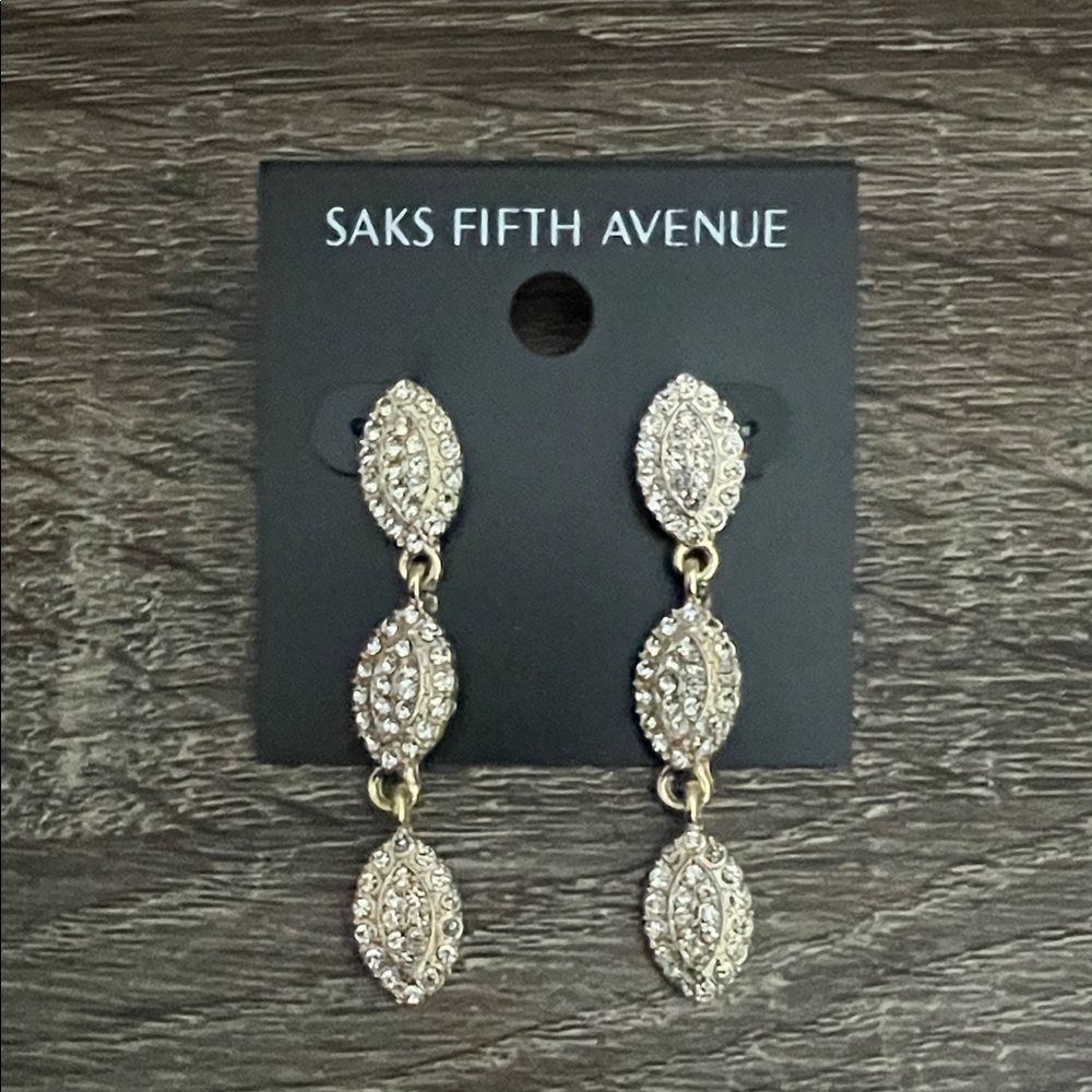 Saks Fifth Avenue Gold and Silver Drop Earrings